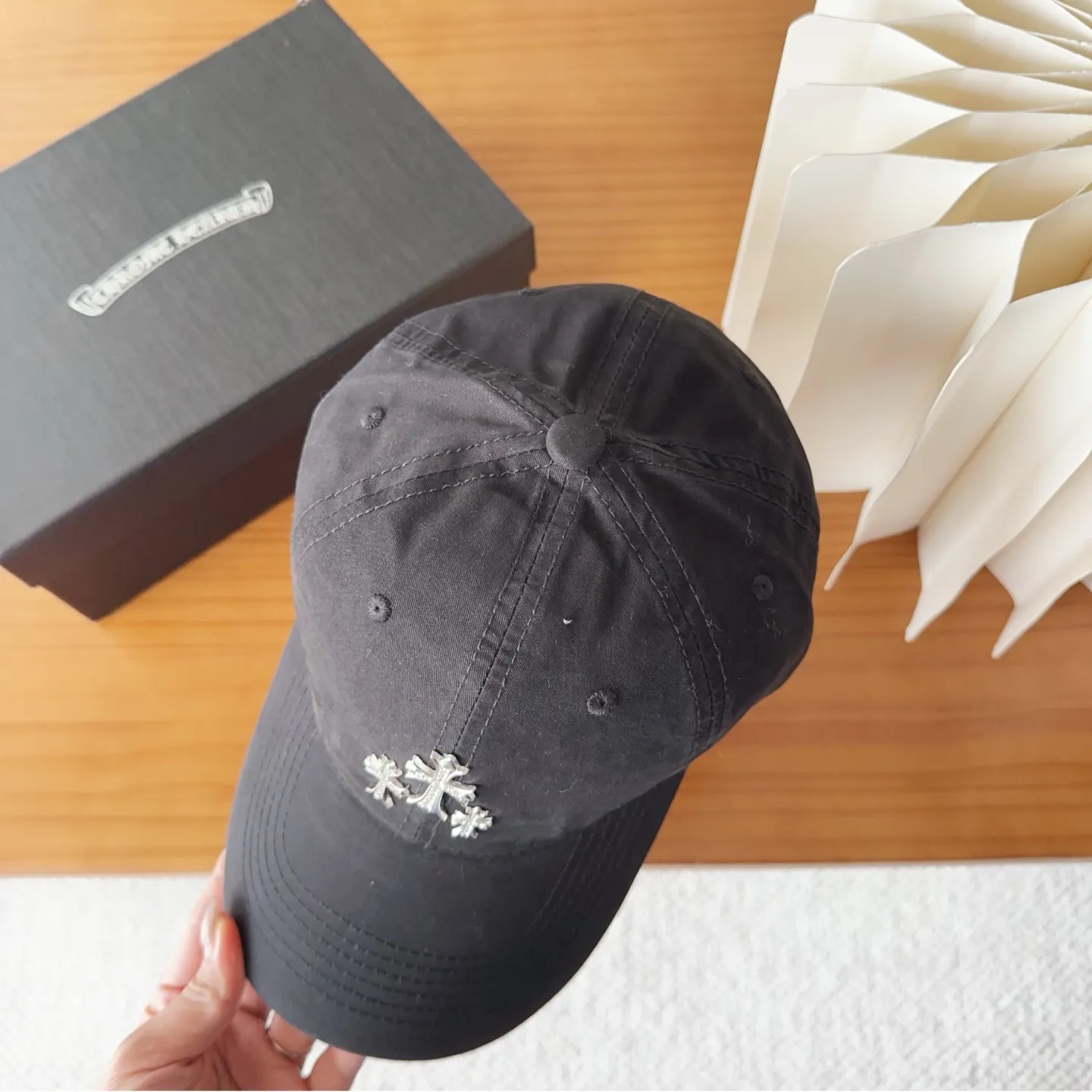 💰60 Chrome Hearts💓Early autumn Korean style fashionable retro washed baseball cap🧢peaked cap